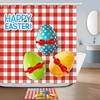 Easter Eggs and Red Squares Pattern Shower Curtain for Bathroom Decor