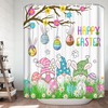 Easter Gnome Shower Curtain - Cute and Festive Easter Bathroom Decor - Waterproof Fabric Curtain