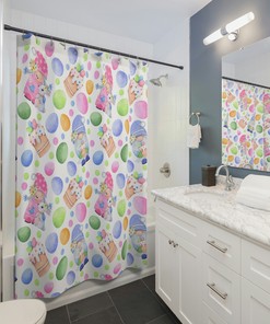 Easter Gnomes And Pastel Eggs Shower Curtain For Bathroom Decor