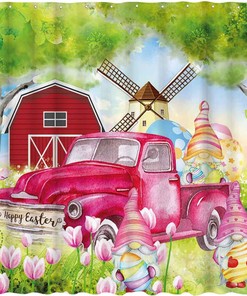 Easter Gnomes Print Shower Curtain For A Fun And Festive Bathroom