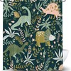 Easter Owls Festival Shower Curtain, Funny Owl with Bunny Rabbit's Ear Colorful Easter Eggs Print Shower Curtain