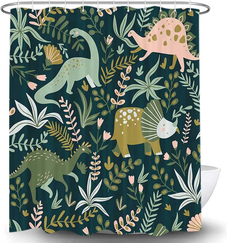 Easter Owls Festival Shower Curtain, Funny Owl with Bunny Rabbit's Ear Colorful Easter Eggs Print Shower Curtain