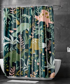 Easter Owls Festival Shower Curtain, Funny Owl with Bunny Rabbit's Ear Colorful Easter Eggs Print Shower Curtain