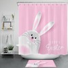 Easter Pink Bunny Shower Curtain - Cute Bunny Bathroom Decor