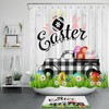 Easter Plaid Truck with Eggs Shower Curtain for Farmhouse Bathroom 