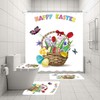 Easter Rabbit 3D Flower Basket Shower Curtain For A Spring-Themed Bathroom