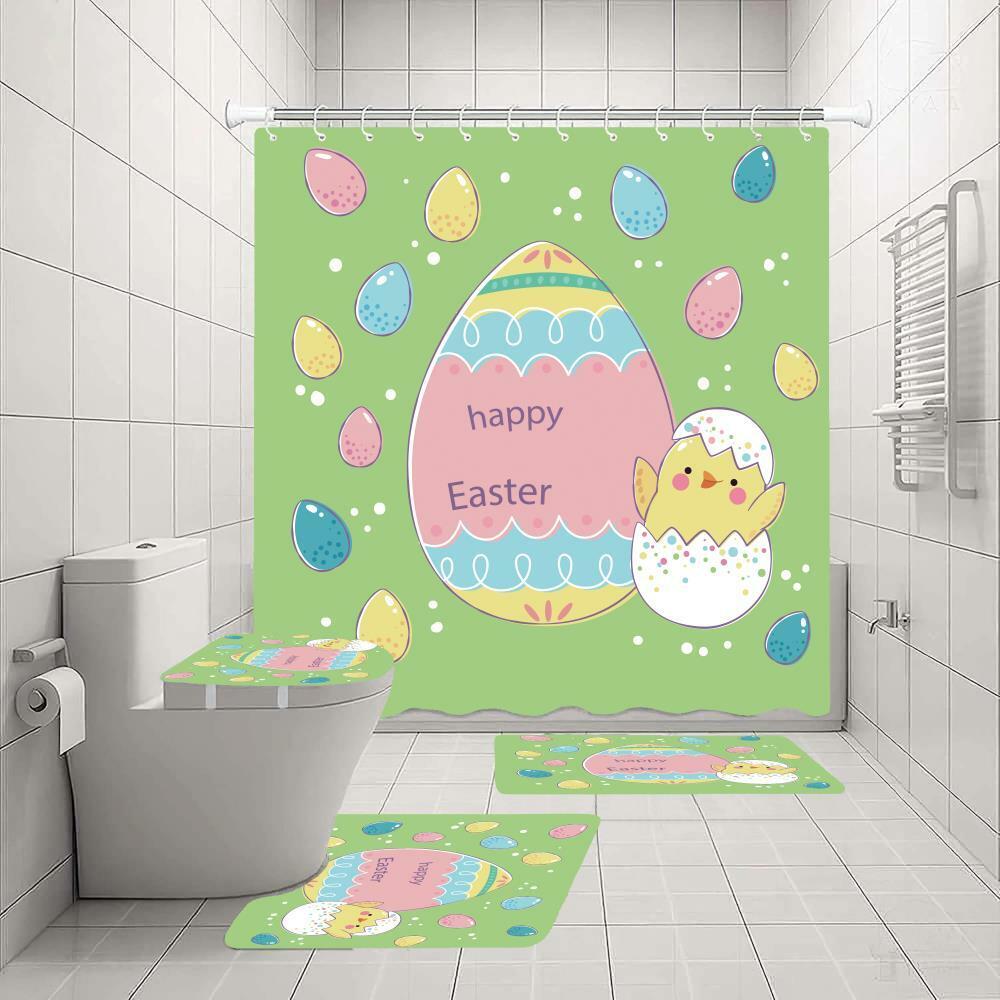 Easter Rabbit Flowers Animal Shower Curtain - Festive And Cute Animal Prints