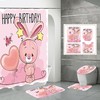 Easter Rabbit Toy Waterproof Shower Curtain For Bathroom Decor