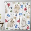 Easter Rabbit Watercolor Floral Shower Curtain for Cute Spring Bathroom Decor
