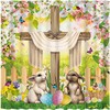 Easter Shower Curtain With A Religious Theme For A Meaningful Bathroom Decor