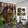 Easter Shower Curtain With Flowering Shrubs And Rabbit For Bathtub