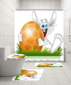 Easter Spring Bunny Shower Curtain - Festive And Cute Prints