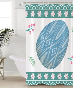 Easter Spring Colorful Eggs Floral Shower Curtain - Festive Bathroom Decor