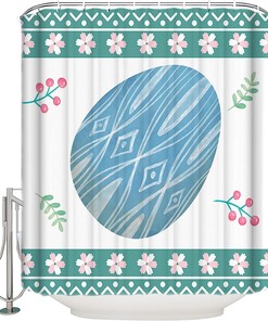 Easter Spring Colorful Eggs Floral Shower Curtain - Festive Bathroom Decor