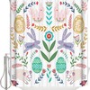 Easter Watercolor Botanical Bunny And Eggs Shower Curtain For Bathroom Decor