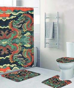 Eclectic Ancient Chinese Dragon Shower Curtain For A Fantastical Bathroom