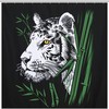 Eco-Friendly Bamboo Tiger Print Fabric Shower Curtain for Your Bathroom