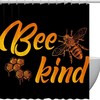 Eco-Friendly Bee Shower Curtain with Cute Bee Kind Quote, 72x72 - Shower Curtains Decorative