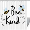 Eco-Friendly Bee Shower Curtain with Flying Bees, 72x72 - Bathroom Shower Curtain
