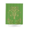 Eco-Friendly Butterfly Tree On Green Background Shower Curtain For A Natural Bath