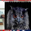 Eco-Friendly Owl Print Shower Curtain - Odorless for Bathroom Bathtubs