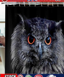 Eco-Friendly Owl Print Shower Curtain - Odorless for Bathroom Bathtubs
