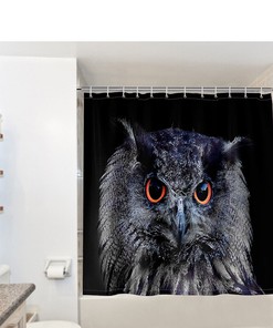 Eco-Friendly Owl Print Shower Curtain - Odorless for Bathroom Bathtubs