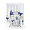 Eco-friendly Watercolor Flowers Wild Flowers Shower Curtain with Botanical and Bohemian Theme for Stylish Bathroom Decor