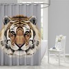 Edgy 3D Tiger Head Wild Animal Print Shower Curtain Bathroom Supplies