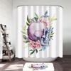 Edgy And Pretty Floral Human Skull Shower Curtain For A Unique Bathroom 