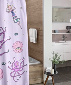 Edgy Boho Octopus Retro Shower Curtain for Bathroom Decor