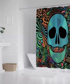 Edgy Skulls Bath Shower Curtain - A Bold Statement In Your Bathroom