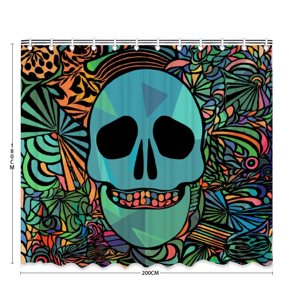 Edgy Skulls Bath Shower Curtain - A Bold Statement In Your Bathroom