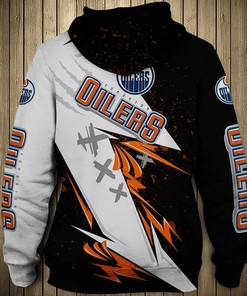 Edmonton Oilers Thunder Design All Over Print 3D Pullover Hoodie