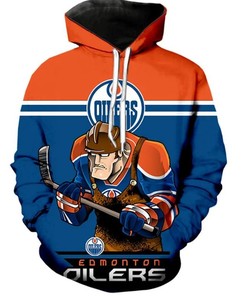 Edmonton Oilers Ultra-Cool All Over Print 3D Long Sleeve Hoodie For Fans