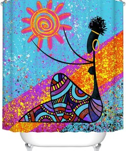 Egyptian Sun Shower Curtain - Artistic Bathroom Decor