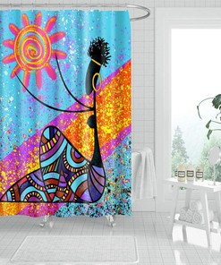 Egyptian Sun Shower Curtain - Artistic Bathroom Decor