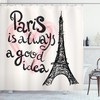 Eiffel Tower Dream Tour Shower Curtain, Europe Print Bathroom Decor - 
