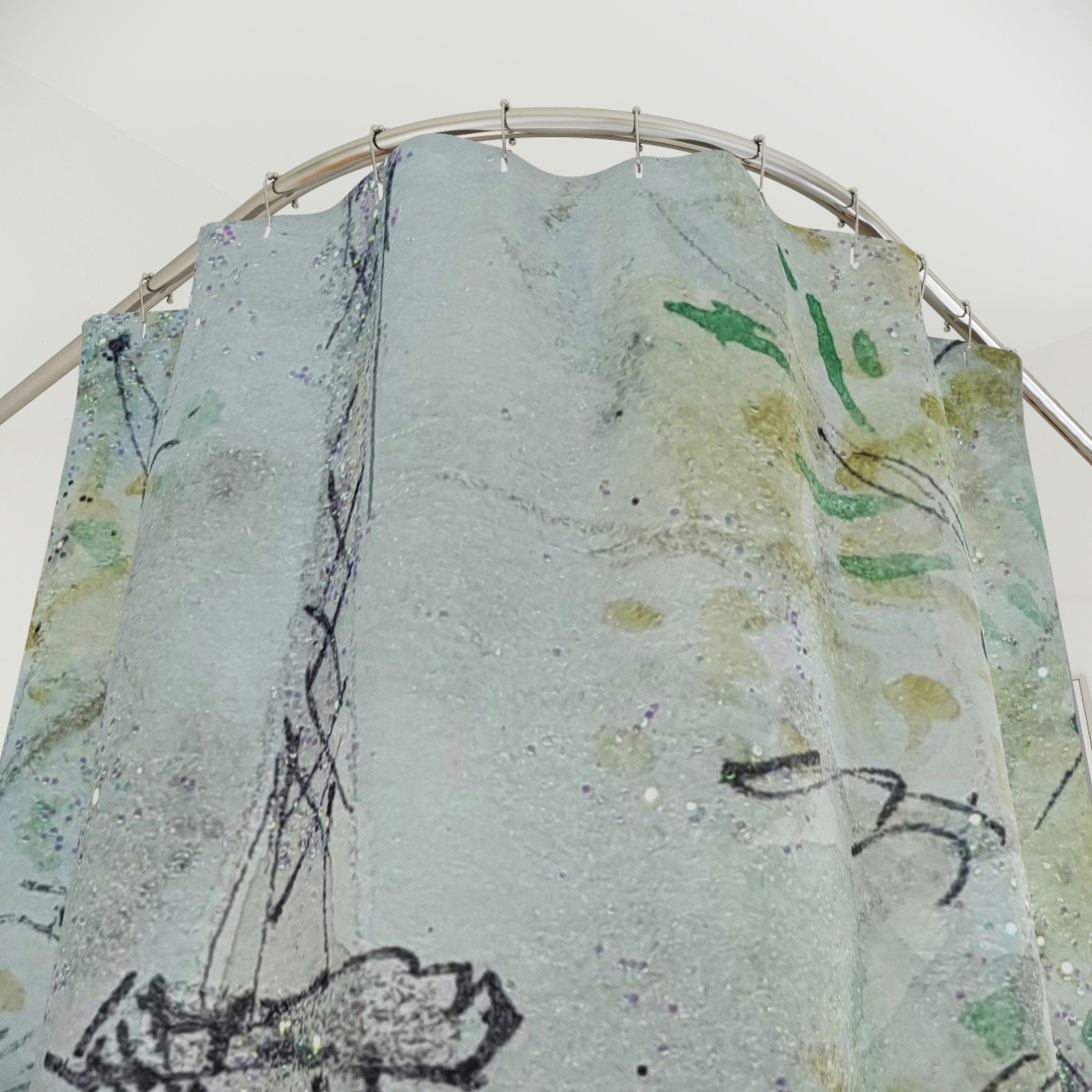 Eiffel Tower Painting Shower Curtain - Parisian Bathroom Decor