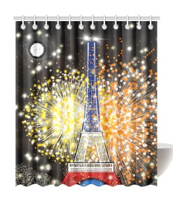 Eiffel Tower Paris Shower Curtain - Bastille Day for Bathroom Decor