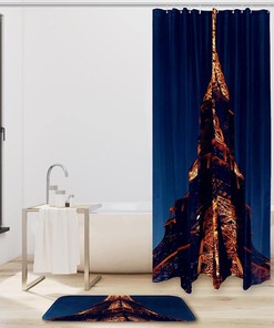 Eiffel Tower Paris Waterproof Shower Curtain, French Bathroom Decor -