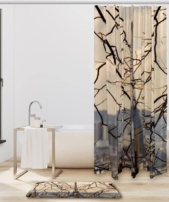 Eiffel Tower Pattern Waterproof Shower Curtain, Chic Bathroom Decor -