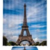 Eiffel Tower Pattern Waterproof Shower Curtain, Modern Bathroom Curtain - 