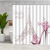 Eiffel Tower Pink High Heel Fashion Paris Bathroom Curtain Fabric Bathroom Accessories Shower Curtain