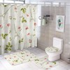 Eiffel Tower Red Flowers Shower Curtain, Waterproof Bathroom Decor by Vantaso