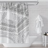 Eiffel Tower Shower Curtain, Art Print Gray Black White Silky Fabric Paris Architecture - 