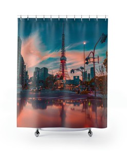 Eiffel Tower Shower Curtain For A Parisian-Inspired Bathroom Decor, Travel-Themed Bathroom Accessories