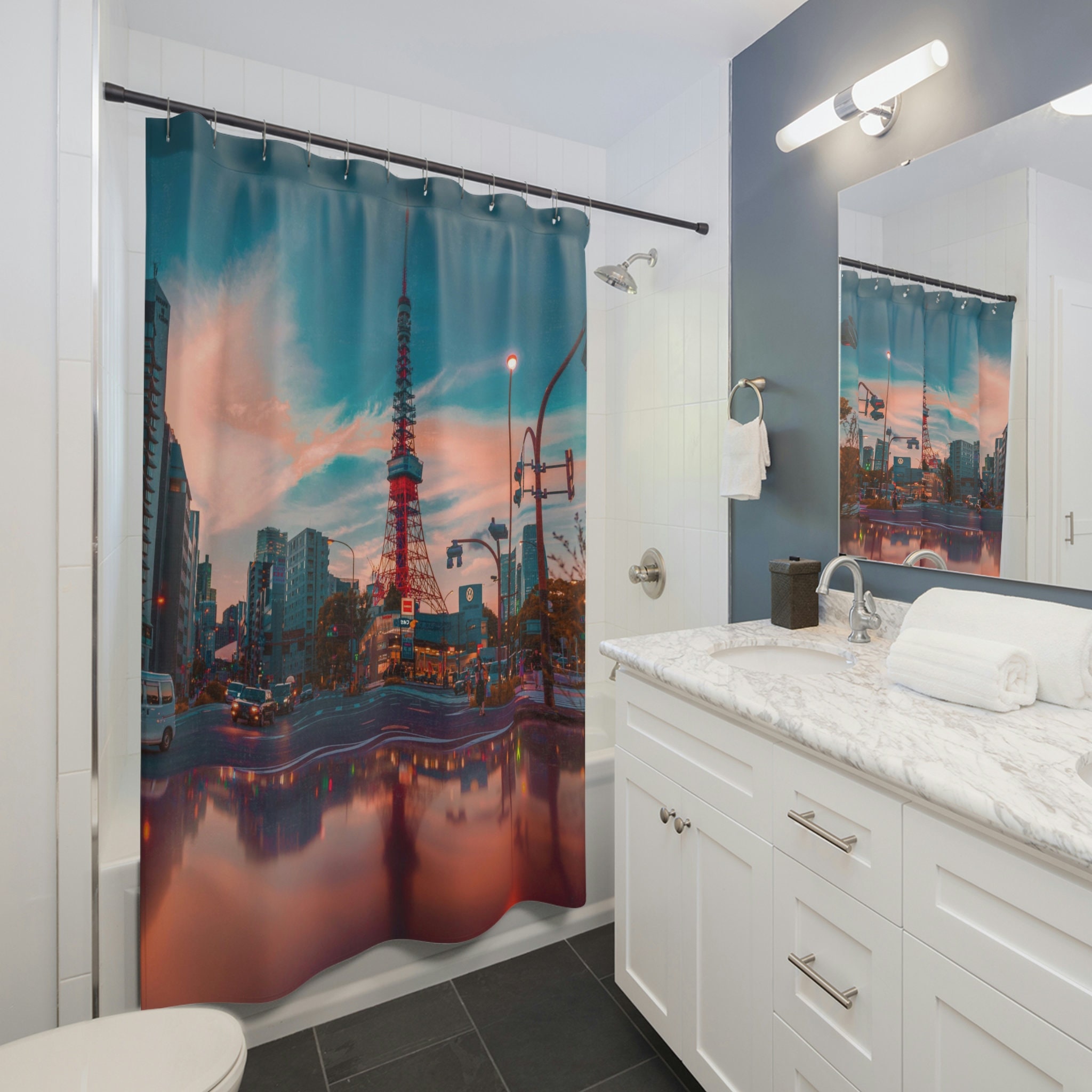 Eiffel Tower Shower Curtain For A Parisian-Inspired Bathroom Decor, Travel-Themed Bathroom Accessories - Image 2