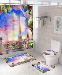 Eiffel Tower Shower Curtain For Bathroom - 