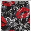 Eiffel Tower Sketch Lips Shower Curtain, Fun and Playful Bathroom Accessory for Your Love-Inspired Bath
